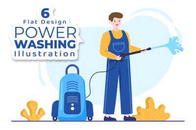 6 Power Washing Illustration