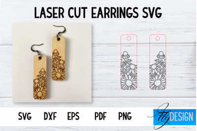 Earrings SVG | Daisy SVG | Laser Cut Files | Engraving SVG