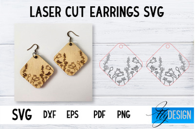 Earrings SVG | Wildflower SVG | Laser Cut Files | Engraving SVG