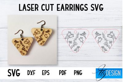 Earrings SVG | Wildflower SVG | Laser Cut Files | Engraving SVG