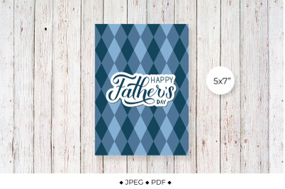 Fathers Day card. Hand lettering greeting card