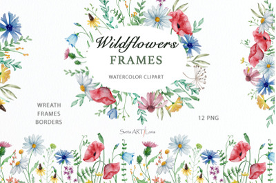 Watercolor Wildflowers Frames
