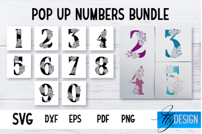 Pop Up Birthday Card | Pop Up Flowers card SVG | Numbers SVG