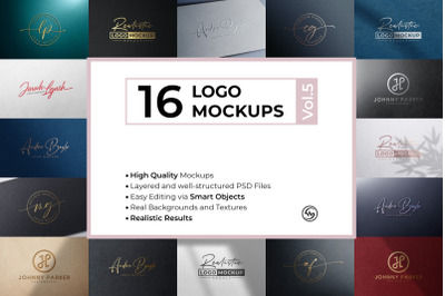 16 Logo Mockups Bundle Vol.5