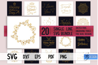 Single Line SVG Bundle | Foil Quill Designs | Outline Design