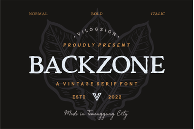 Backzone a Vintage Rustic Serif Font