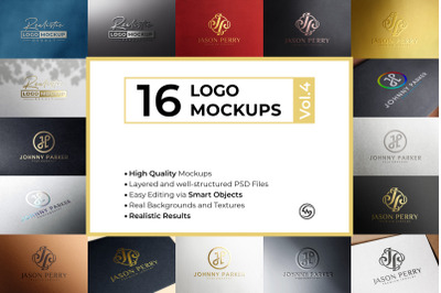 16 Logo Mockups Bundle Vol.4