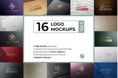16 Logo Mockups Bundle Vol.2