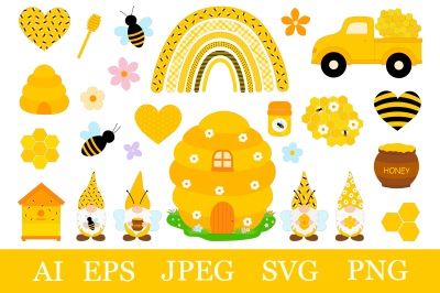 Bees Gnomes clipart. Gnomes Bee SVG. Gnomes Bees sublimation