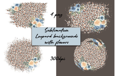 Leopard flowers Backgrounds png | animal Sublimation
