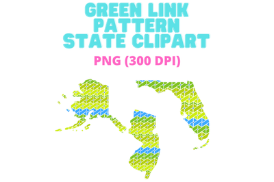 Green and Blue Link Pattern State Clipart