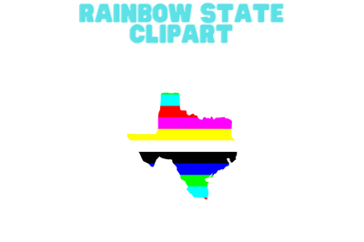 50 Rainbow Filled State Clipart Images