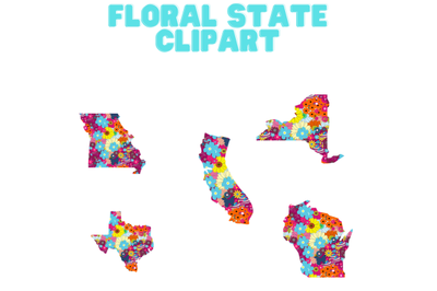 50 Floral State Clipart Images