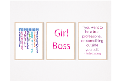 3 Feminist Illustrations for Printable Wall Art and Web Projects