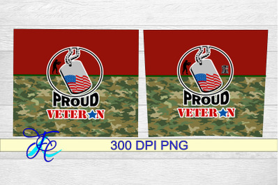 20 oz Tumbler Seamless Sublimation Wrap - Proud Veteran