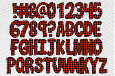 Red Buffalo Alphabet &amp; Number PNG Design