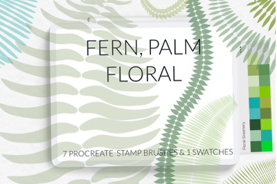 Fern palm Procreate brushes, exotic jungle brushes