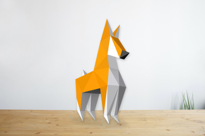 3d Origami Dog - 3d papercraft