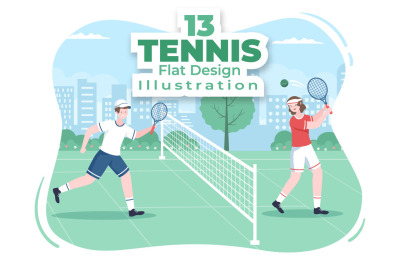 13 Tennis Player Sport Illustration