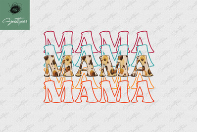 Mama Retro Leopard Flower Mother PNG