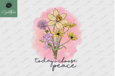 I Choose Peace Vintage Flower PNG