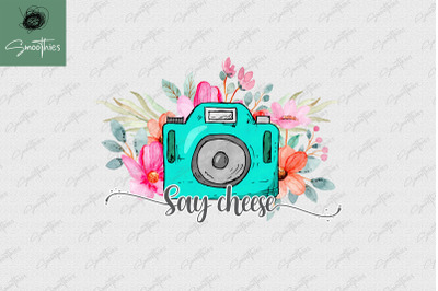 Say Cheese Retro Photography Camera PNG