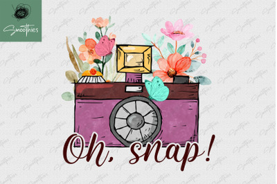 Oh Snap Vintage Photography Flower PNG