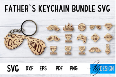 Fathers Keychain SVG Bundle | Fathers Day SVG | Keychain SVG