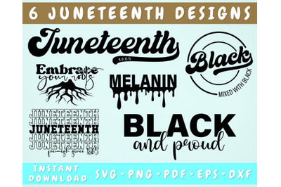 Juneteenth SVG Bundle&2C; 6 Designs&2C; Juneteenth 1865 SVG&2C; Juneteenth PNG