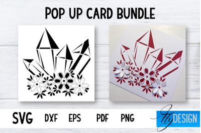 Pop Up Card SVG | Crystal Flower Card SVG | Flower Pop Up