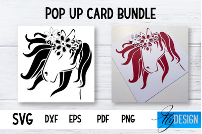 Pop Up Card SVG | Horse-Flower Card SVG | Flower Pop Up