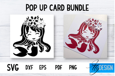 Pop Up Card SVG | Mermaid-Flower Card SVG | Flower Pop Up