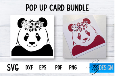 Pop Up Card SVG | Panda-Flower Card SVG | Flower Pop Up