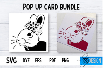 Pop Up Card SVG | Rabbit-Flower Card SVG | Flower Pop Up