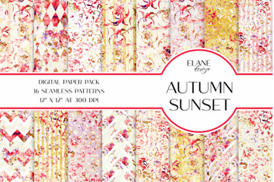Autumn Sunset Digital Paper Pack