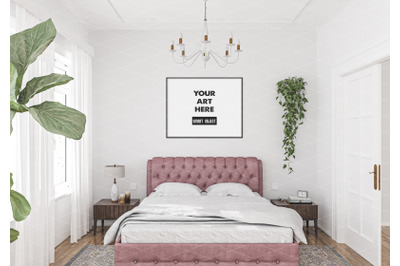 Interior scene artwork background frame mockup