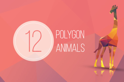 12 Geometric Polygon Animals