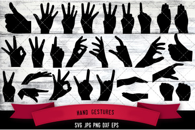 Hand Gestures Cut file Svg