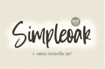 Simpleoak Modern Handwritten Font