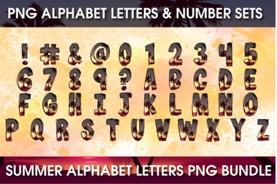 Summer Alphabet Beach Fonts Sublimation