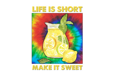 Lemonade Day Quotes Tie Dye Background PNG