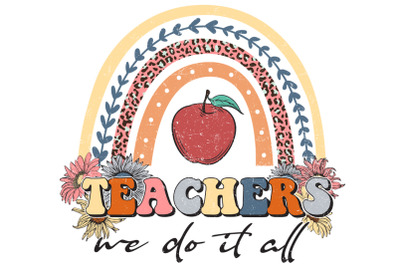 Rainbow &amp; Apple Teacher Quotes Design