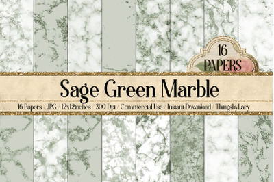 16 Sage Green Marble Pastel Marble Stone Digital Papers