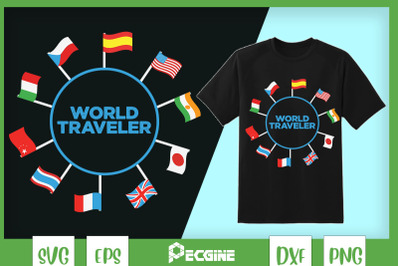 World Traveler Countries Flag