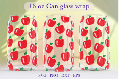 Apple Fruit Glass Can Wrap SVG Libbey Can Glass Full Wrap
