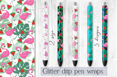 Tropic Epoxy pen wraps bundle 5 Summer Waterslide png design