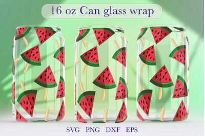Watermelon fruit Glass Can Wrap SVG Libbey Glass Full Wraps