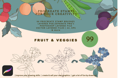 Fruit &amp; Veggies Brush Kit - Procreate