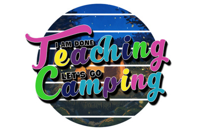 Retro Vintage Teacher Camping PNG Design