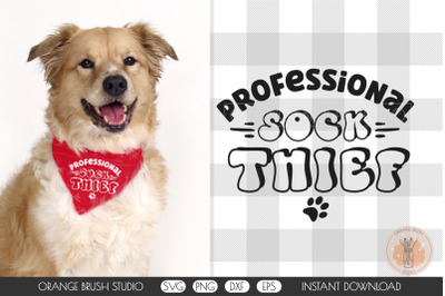 Sock Thief Dog Bandana Quote SVG Pet Design Cricut For DIY